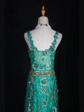 Vintage A line 1950s Sweetheart Tulle Green With Beads Long Prom Dresses Inspo 20th Birthday Outfit Formal Gowns HZ0311