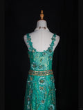 Vintage A line 1950s Sweetheart Tulle Green With Beads Long Prom Dresses Inspo 20th Birthday Outfit Formal Gowns HZ0311