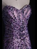 Vintage 70s Mermaid Sweetheart Lilac Beaded Bodice Tulle Plus Size Long Prom Dresses Impress 21th Birthday Outfits Prom Gown HZ0311