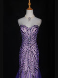 Vintage 70s Mermaid Sweetheart Lilac Beaded Bodice Tulle Plus Size Long Prom Dresses Impress 21th Birthday Outfits Prom Gown HZ0311