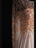 Retro 80s A line Scoop Neck Long Sleeves Blush Pink Chiffon With Beads Prom Dresses Inspo 22th Birthday Outfit Formal Gown HZ0311