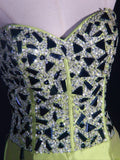 Retro 60s A line Sweetheart Olive Green Taffeta With Silver Gem Beads Prom Dresses Inspo 22th Birthday Outfit Formal Gown HZ0311