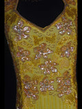 Retro 60s Sheath High Neck Yellow Chiffon With Gem Beads Prom Dresses Inspo 22th Birthday Outfit Formal Gown HZ0311