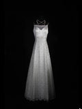 Retro 1950s Wedding Dresses for Bride A line Spagehtti Straps With Silver Beads Lace Petite/Plus Size Bridal Gowns Civil Wedding for Beach Wedding HZ0311