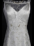 Retro 1950s Wedding Dresses for Bride A line Spagehtti Straps With Silver Beads Lace Petite/Plus Size Bridal Gowns Civil Wedding for Beach Wedding HZ0311
