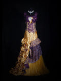 Vintage Mermaid Square Neck Gold 1970s With Appliqued Beads Bodice Long Prom Dresses Inspo 19th Birthday Outfit Formal Gown HZ0311