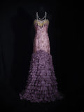 Vintage Mermaid 80s Sweetheart Beads Chiffon With Beaded Ruffled Long Prom Dresses Inspo 20th Birthday Outfit Formal Gowns HZ0311