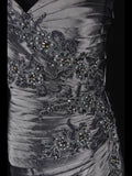 Vintage Mermaid One Shoulder Gray 1970s With Appliqued Beads Bodice Long Prom Dresses Inspo 19th Birthday Outfit Formal Gown HZ0311