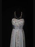 Vintage 2000s A Line Spaghetti Straps Chiffon Beads Plus Size With Lace Ankle Length Prom Dresses Impress 21th Birthday Outfits Party Gown HZ0311