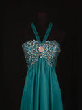 Vintage 2000s A Line Halter Chiffon Embroidery Beads Plus Size With Gem Long Prom Dresses Impress 21th Birthday Outfits Party Gown HZ0311