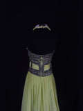 Vintage A line 80s Halter Ombre Yellow Grape Beads Chiffon With Beaded Ruffled Long Prom Dresses Inspo Birthday Outfit Formal Gowns HZ0311