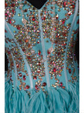 Vintage A line Sweetheart Blue Chiffon With Gold Beads Short 16th Birthday Dress Homecoming Dresses Cocktail Gown HZ0311