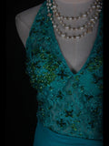 Retro 60s High Low V Neck Blue Chiffon With Beads Lace Prom Dresses Inspo 22th Birthday Outfit Formal Gown HZ0311