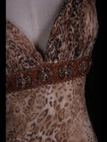 Vintage Mermaid Spaghetti Straps Leopard Print Beaded Bodice Plus Size Tea Length 18th Birthday Outfits Homecoming Dresses Cocktail Gown HZ0311