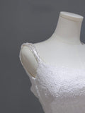 Simple Mermaid Spaghetti Strap Sequin Wedding Gown Style for Bride With Fitted Petite Plus Size Backless Bridal Dress HZ0311
