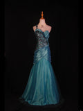 Vintage Mermaid One Shoulder 1950s With Pleated Ruffled Taffeta Bodice Long Prom Dresses Inspo 19th Birthday Outfit Formal Gown HZ0311