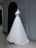 Dream Long Wedding Gowns Ball Gown Strapless Sleeveless Simple Bohemian Style for Bride With Corset Fitted Bridal Dress HZ0311