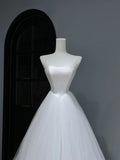 Dream Long Wedding Gowns Ball Gown Strapless Sleeveless Simple Bohemian Style for Bride With Corset Fitted Bridal Dress HZ0311