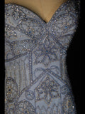 Retro 1950s Mermaid Sweetheart Blue Tulle With Beads Long Prom Dresses Inspo 22th Birthday Outfit Formal Gown HZ0311