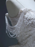 Princess Long Wedding Gowns Ball Gown Sweetheart Style for Bride With Tassel Train White Lace Bridal Dresses HZ0311