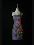 Vintage Sheath One Shoulder Grape Taffeta Beaded Bodice Plus Size 18th Birthday Outfits Homecoming Dresses Cocktail Gown HZ0311