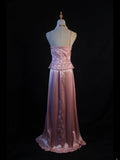 Vintage A Line 80s Spaghetti Straps Pink Beads With Beaded Long Prom Dresses Inspo Birthday Outfit Formal Gowns HZ0311