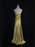 Retro 60s Mermaid Sweetheart Yellow Lace Chiffon With Beads Long Prom Dresses Inspo 22th Birthday Outfit Formal Gown HZ0311