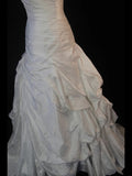 Princess Women's Ball Gown Sweetheart With Short Sleeves White Taffeta Sweep Train Wedding Dresses HZ0311