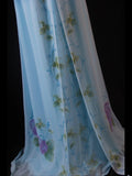 Vintage A Line Halter Chiffon Blue 1950s With Beaded Bodice Long Prom Dresses Inspo Birthday Outfit Formal Gown HZ0311