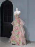 Cute Prom Dresses Aesthetic A Line Halter Sequin Pink Floral Inspiration Style Impress Corset Fitted Long Party Formal Gown HZ0311