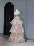Cute Prom Dresses Aesthetic A Line Halter Sequin Pink Floral Inspiration Style Impress Corset Fitted Long Party Formal Gown HZ0311