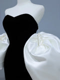 Modest Prom Dresses Aesthetic Mermaid Sweetheart Black Velvet Inspiration Style Impress With Cape Long Party Formal Gown HZ0311