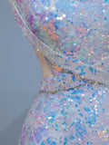 Cute Prom Dresses Aesthetic A Line Square Neck Sequin Long Inspiration Style Impress Corset Fitted Long Party Formal Gown HZ0311
