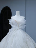 Princess Long Wedding Gowns Ball Gown Sweetheart Style for Bride With Pleated Ruched Train White Bridal Dress HZ0311