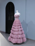 Cute Prom Dresses Aesthetic Ball Gown Strapless Pink Long Inspiration Style Impress Corset Fitted Long Party Formal Gown HZ0311