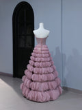 Cute Prom Dresses Aesthetic Ball Gown Strapless Pink Long Inspiration Style Impress Corset Fitted Long Party Formal Gown HZ0311