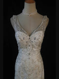 Women's Elegant Mermaid Sheer Tulle Sweetheart Vintage White Wedding Dress for Bride Sweep Train Wedding Dresses HZ0311