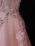 Modest Prom Dresses Aesthetic A Line Spaghetti Straps Pink Tulle Inspiration Impress Long Party Formal Gown For Teenagers High Schools HZ0311
