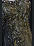 Vintage A line Sweetheart Green Chiffon 1950s With Beads Bodice Long Prom Dresses Inspo Birthday Outfit Party Gown HZ0311