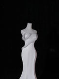 Classic Long Wedding Gowns Mermaid Strapless Style for Bride With Pleated Bodice Train White Bridal Dress HZ0311