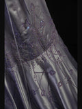 Retro 1950s Mermaid Spaghetti Straps Lilac Satin With Beads Long Prom Dresses Inspo 21st Birthday Outfit Formal Gown HZ0311