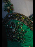 Vintage Mermaid Sweetheart Green Chiffon 1950s With Pleated Ruffled Beaded Bodice Long Prom Dresses Inspo Birthday Outfit Formal Gown HZ0311