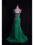 Vintage Mermaid Sweetheart Green Chiffon 1950s With Pleated Ruffled Beaded Bodice Long Prom Dresses Inspo Birthday Outfit Formal Gown HZ0311