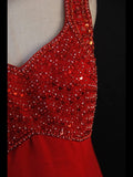 Vintage A Line Sweetheart Red Chiffon 1950s With Beaded Bodice Long Prom Max Dresses Inspo Birthday Outfit Formal Dress For Women HZ0311