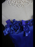Retro 1950s Mermaid One Shoulder Royal Blue Satin With Flowers Slit Long Prom Dresses Inspo 22th Birthday Outfit Formal Dress HZ0311