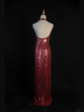 Vintage A Line Halter Burgundy Sequins 1950s With Slit Beaded Bodice Long Prom Dresses Inspo Birthday Outfit Formal Dress For Woman HZ0311