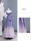 Chic A line Off The Shoulder Lilac Pink Ombre Sequin Long Prom Formal Fancy Evening Dresses Dinner Outfits Classy Party Gowns HZ0311
