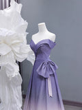 Chic A line Off The Shoulder Lilac Pink Ombre Sequin Long Prom Formal Fancy Evening Dresses Dinner Outfits Classy Party Gowns HZ0311