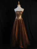 Vintage A Line Strapless 80s With Beaded Appliqued Bodice Long Prom Max Dresses Inspo Birthday Outfit Formal Dress For Women HZ0311