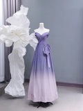Chic A line Off The Shoulder Lilac Pink Ombre Sequin Long Prom Formal Fancy Evening Dresses Dinner Outfits Classy Party Gowns HZ0311